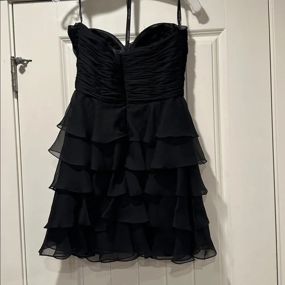 Sherri HillStrapless Ruffle Hoco homecoming Dress 57313 black size 10